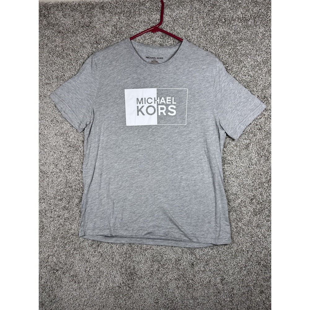Michael Kors Graphic T Shirt Gray M Short Sleeves Cotton Blend Casual Everyday